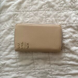 BEIS Beige Passport Crossbody Wallet